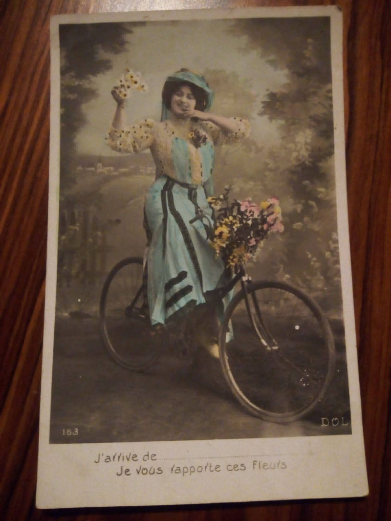 antieke fietsen postkaart